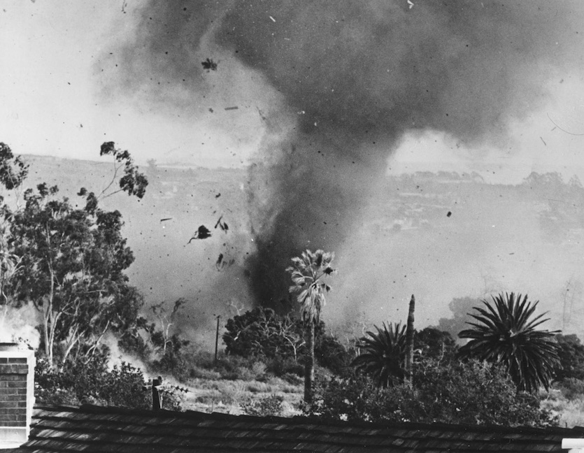 This impressive fire whirl developed in California’s Polo Fire on March 7, 1961