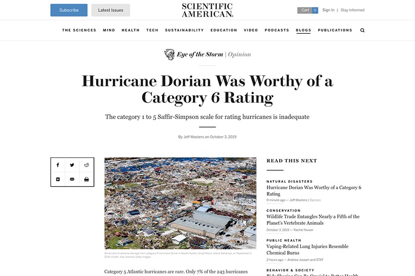 Eye of the Storm blog at Scientific American